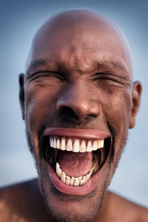 a photograph of a man with massive!!!!! teeth huge!!! | Stable Diffusion