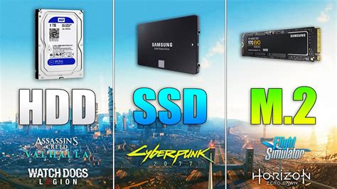 M.2 NVME vs SSD SATA vs HDD - Loading Times in Games - YouTube