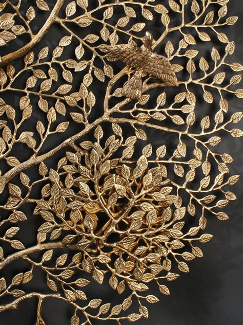 61" Large Brass Tree of Life with Perched Birds | Wall Hanging | Home ...