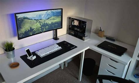 White Gaming Desk L Shaped - ezildaricci