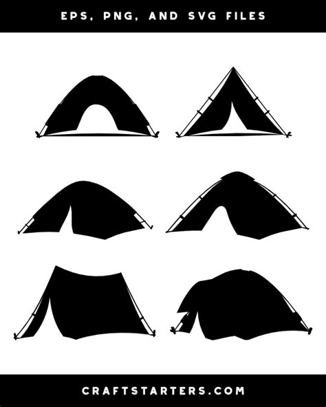 Camping Tent Silhouette Clip Art