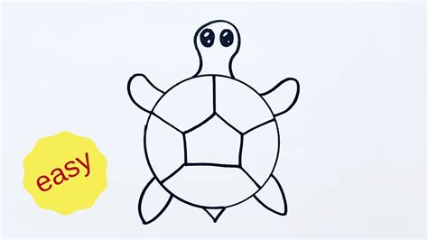 Simple Sea Turtle Drawing