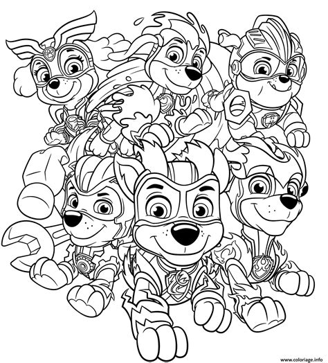 Coloriage Mighty Pups Charged Up à imprimer | Coloriage pat patrouille ...