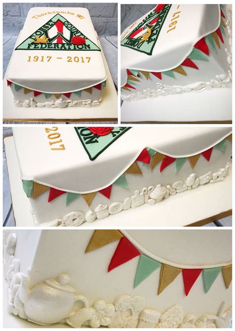 Thorncombe Women's Institute 100 anniversary cake decorated in fondant ...