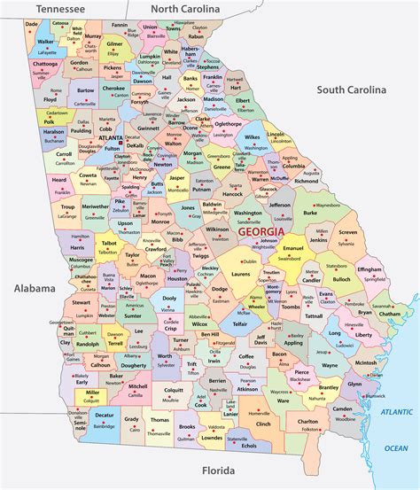 Georgia Counties Map | Mappr