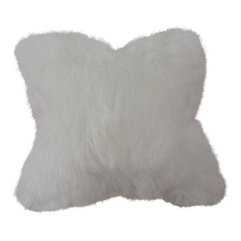 White Faux Fur Pillow Cover | Chairish