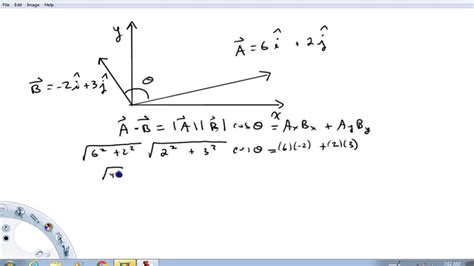 dot product example - YouTube