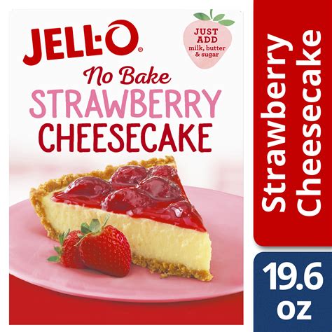 Jell-O No Bake Strawberry Cheesecake Mix, 19.6 oz Box - Walmart.com