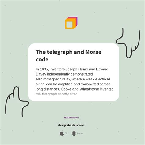 The telegraph and Morse code - Deepstash