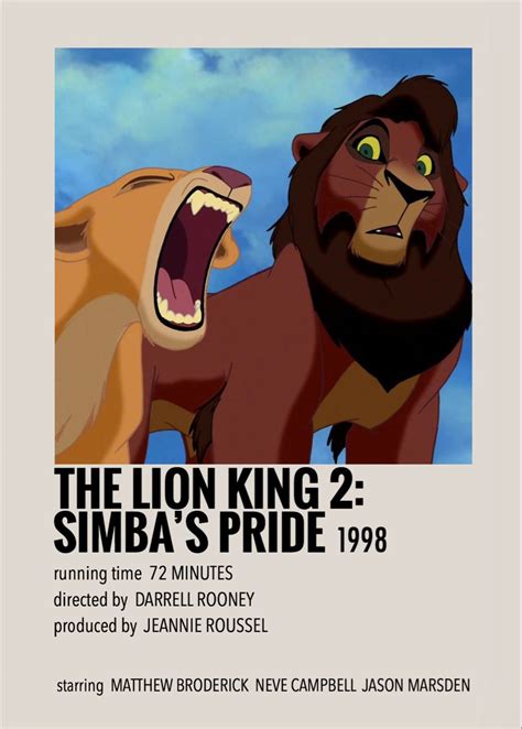 The lion king 2 by Millie | Movie poster room, Movie posters vintage ...