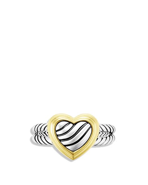 David Yurman Cable Heart Ring With Gold in Silver/Yellow Gold (Metallic ...