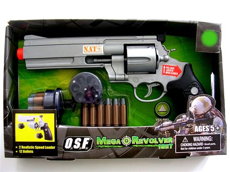 NATO ® 12" Toy Pistol gun Speed Load bullets Revolver sound Battery ...