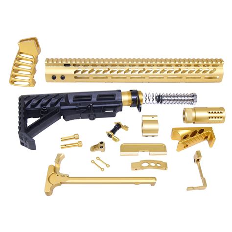 AR-15 Full Rifle Parts Kit in Anodized Gold | Veriforce Tactical