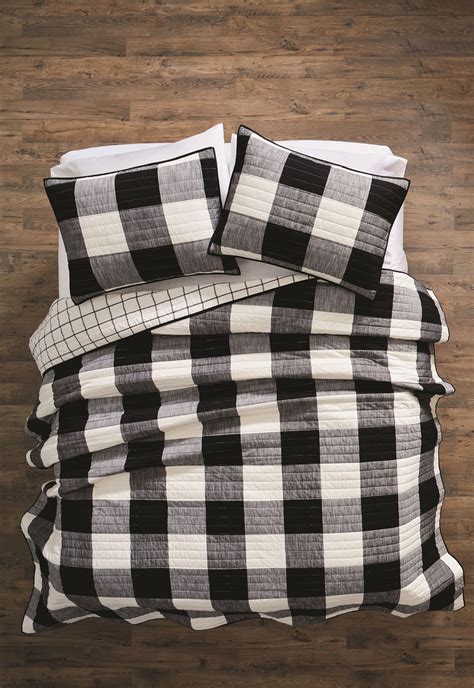 Better Homes & Gardens Black Buffalo Plaid Full/Queen Cotton Quilt ...