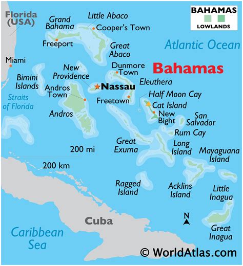 Bahamas Maps Including Outline and Topographical Maps - Worldatlas.com