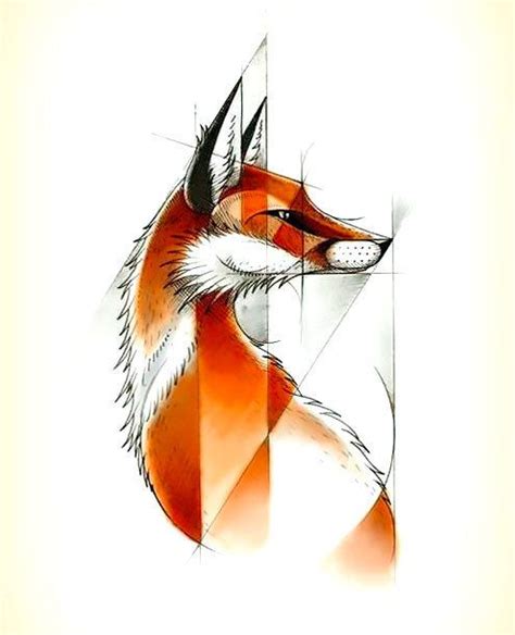 Awesome fox drawing design. Color: Orange. Tags: Cool, Creative ...