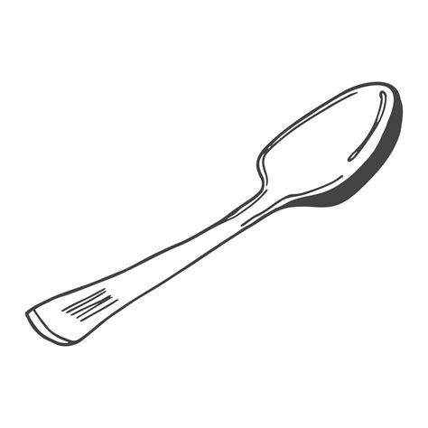 Drawing of a spoon, illustration, vector on white background. 17205720 ...