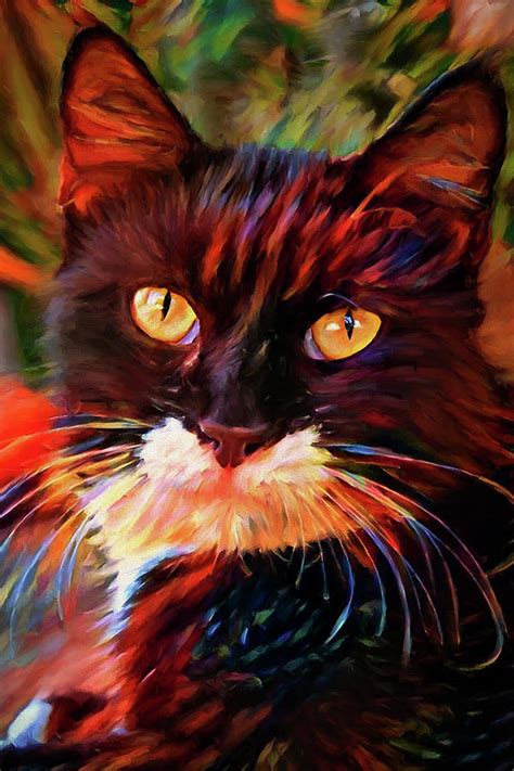 Tuxedo Cat Art Digital Art by Peggyollins - Fine Art America