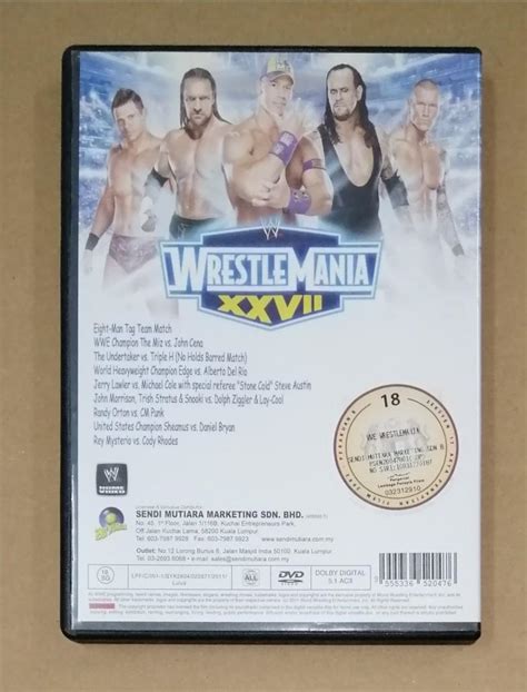 DVD - WRESTLEMANIA XXVII (WWE 414D/11, Hobbies & Toys, Music & Media ...