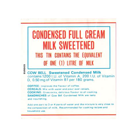 Cow Bell Condensed Milk | Singapore Graphic Archives