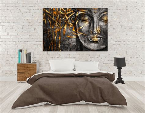 Buddha Canvas Wall Art Large Grey Buddha Wall Art Buddhist Art Prints ...