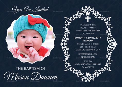 Christening Baptism Invitation Design Template in Word, PSD, Publisher