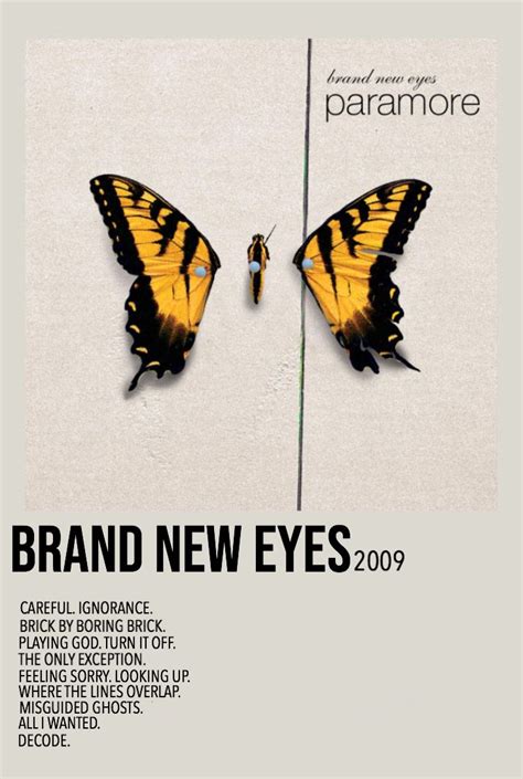 Brand New Eyes By Paramore in 2020 | Film poster design, Vintage music ...