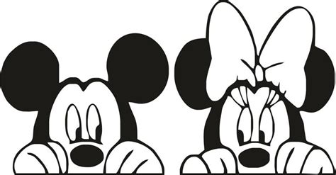 Layout "Mickey and Minnie Mouse slihuet vector" - drawing of a layout ...