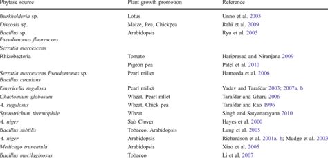 Phytase sources and their effects on plants | Download Table