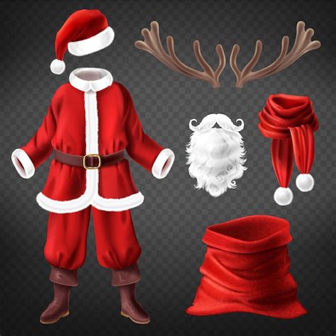 Realistic santa claus costume with accessories for fancy dress party ...