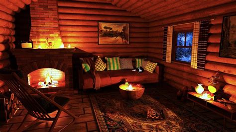 Sleep in a Cozy Winter Cabin with Blizzard and Fireplace Sounds for ...