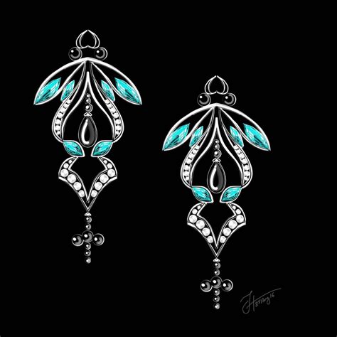 A rendering of an idea of a set of earrings. | Jewelry design, Jewelry ...