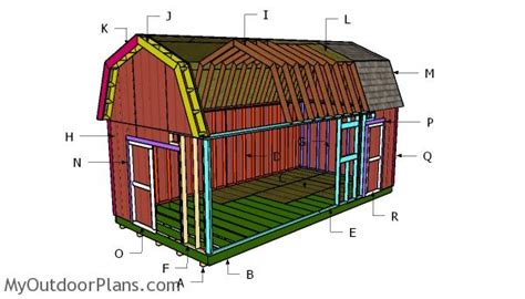 16x24 Gambrel Shed Roof Plans | MyOutdoorPlans | Free Woodworking Plans ...