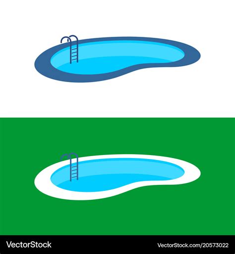 Swimming pool logo perspective pool Royalty Free Vector