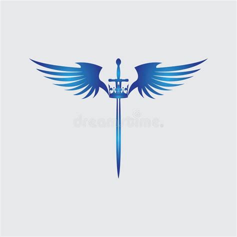 Sword And Wings Monogram Color Logo Stock Vector - Illustration of icon ...