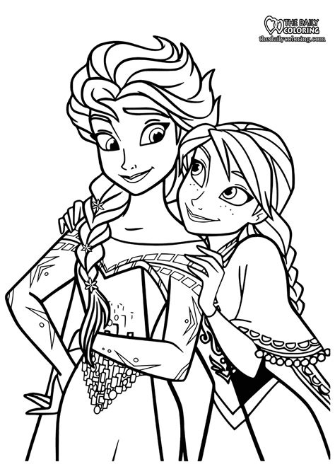 Elsa and Anna Coloring Pages [9 Pages] - The Daily Coloring