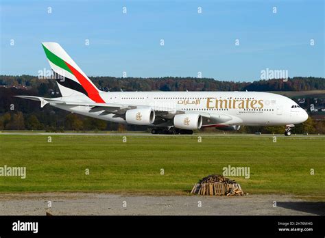 Emirates Airlines Airbus A380 aircraft bound to Dubai, UAE. Plane of ...