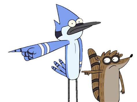 Mordecai and Rigby pointing by CarAniTransparents on DeviantArt