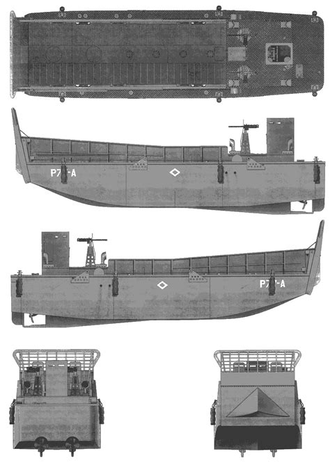 Landing Craft Mechanized Blueprint - Download free blueprint for 3D ...