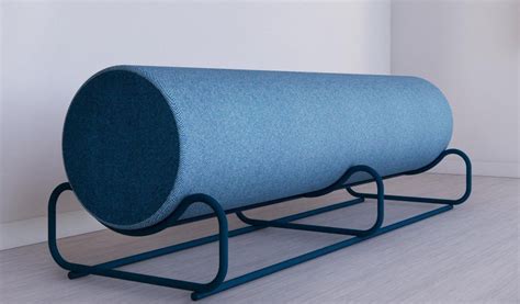 Long Bolster Bench, Custom Woolen Fabric and Metal by Wolfgang and Hite ...