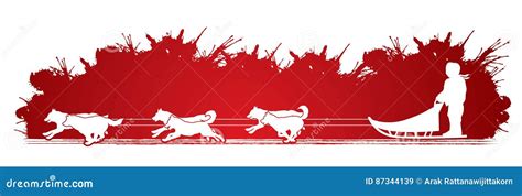 Sled Dogs Cartoon Vector | CartoonDealer.com #30389847