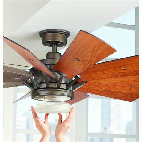 60 Large Bronze LED CEILING FAN Windmill Light + REMOTE, Farmhouse ...