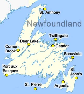 Newfoundland Map - Canada Travel