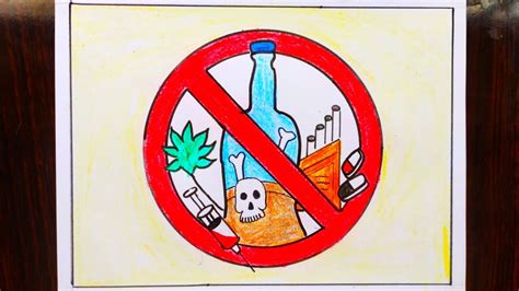 How To Draw No Drugs Poster Drawing On International Day Against Drug ...