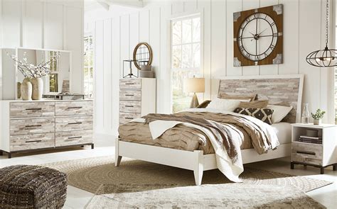 DANTE 5 pieces Modern Cottage Rustic White Wood Queen King Bedroom ...