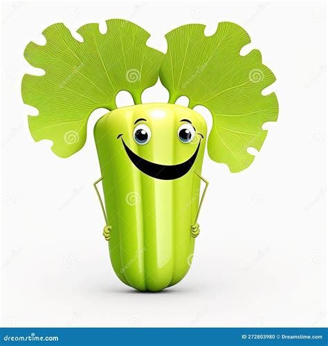 Celery Cartoon Mascot Funny Character. Food with Cute Face. Generative ...