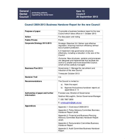 Equipment Handover Document Template - Free Documents