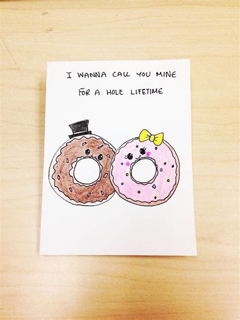 a card with two donuts on it that says, i wanna't call you mine for a ...