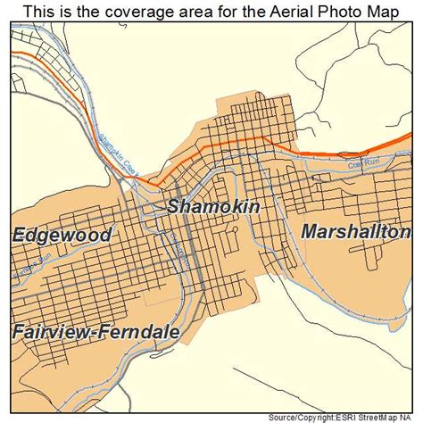 Aerial Photography Map of Shamokin, PA Pennsylvania