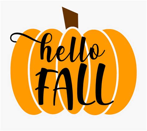 Hello Fall Pumpkin Quote Free Svg Cut File Download , Free Transparent ...